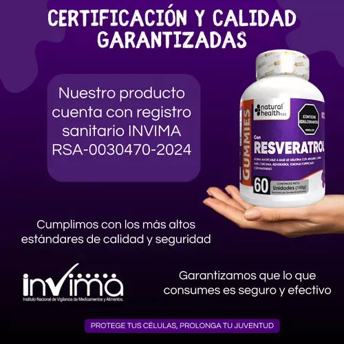 Combo x3 Resveratrol Gomitas frascos de 60 capsulas c/u