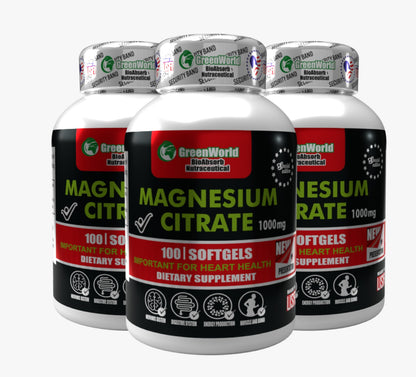 Citrato de Magnesio Premium x3 Frascos (300 softgels)