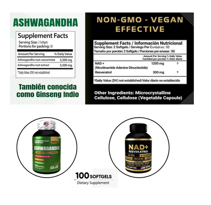 Combo de NAD+ + Ashwagandha