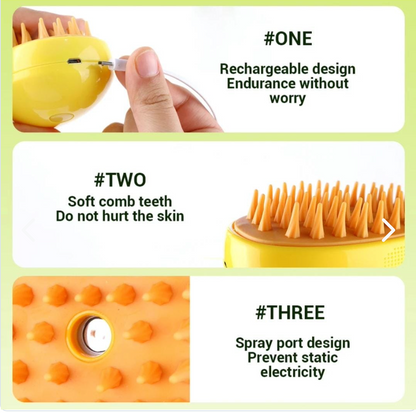 Cepillo Vaporizador 3 En 1 Para Mascotas