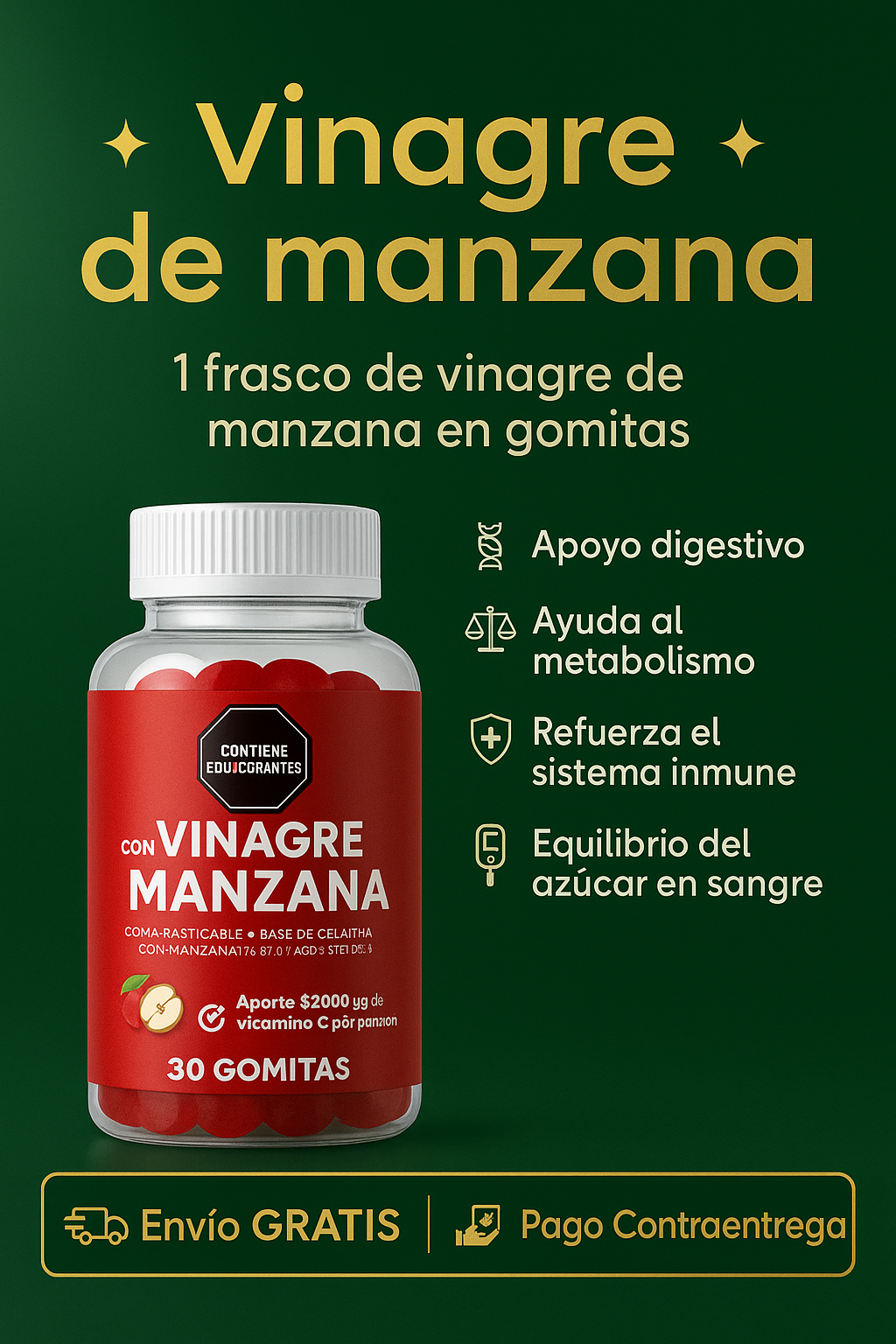 VINAGRE DE MANZANA EN GOMITAS