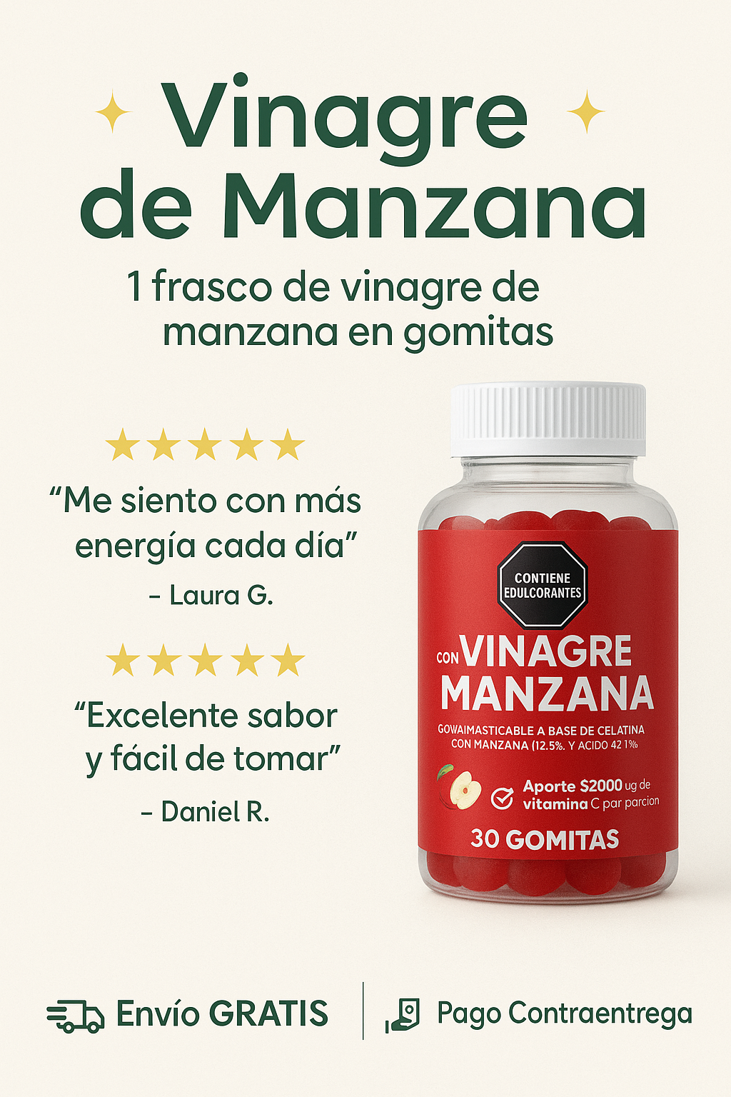 VINAGRE DE MANZANA EN GOMITAS