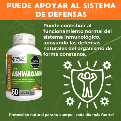 Ashwagandha en Gomitas – 60 Unidades | Bienestar Diario
