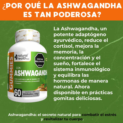Ashwagandha en Gomitas – 60 Unidades | Bienestar Diario