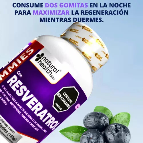 Resveratrol Gomitas X3 frascos de 60 capsulas c/u