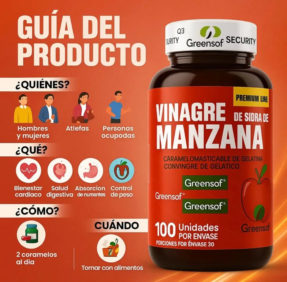 Vinagre de manzana en gomitas