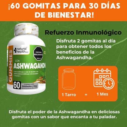 Ashwagandha en Gomitas – 60 Unidades | Bienestar Diario