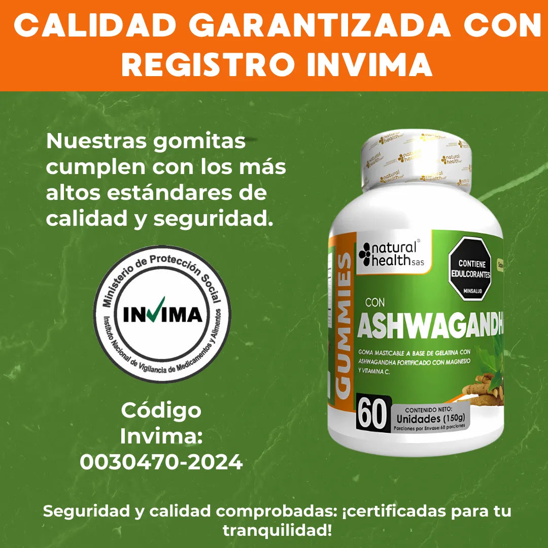 Ashwagandha en Gomitas – 60 Unidades | Bienestar Diario