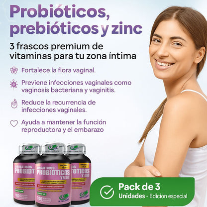 Probióticos Premium para Mujeres X3 frascos (300 dosis)