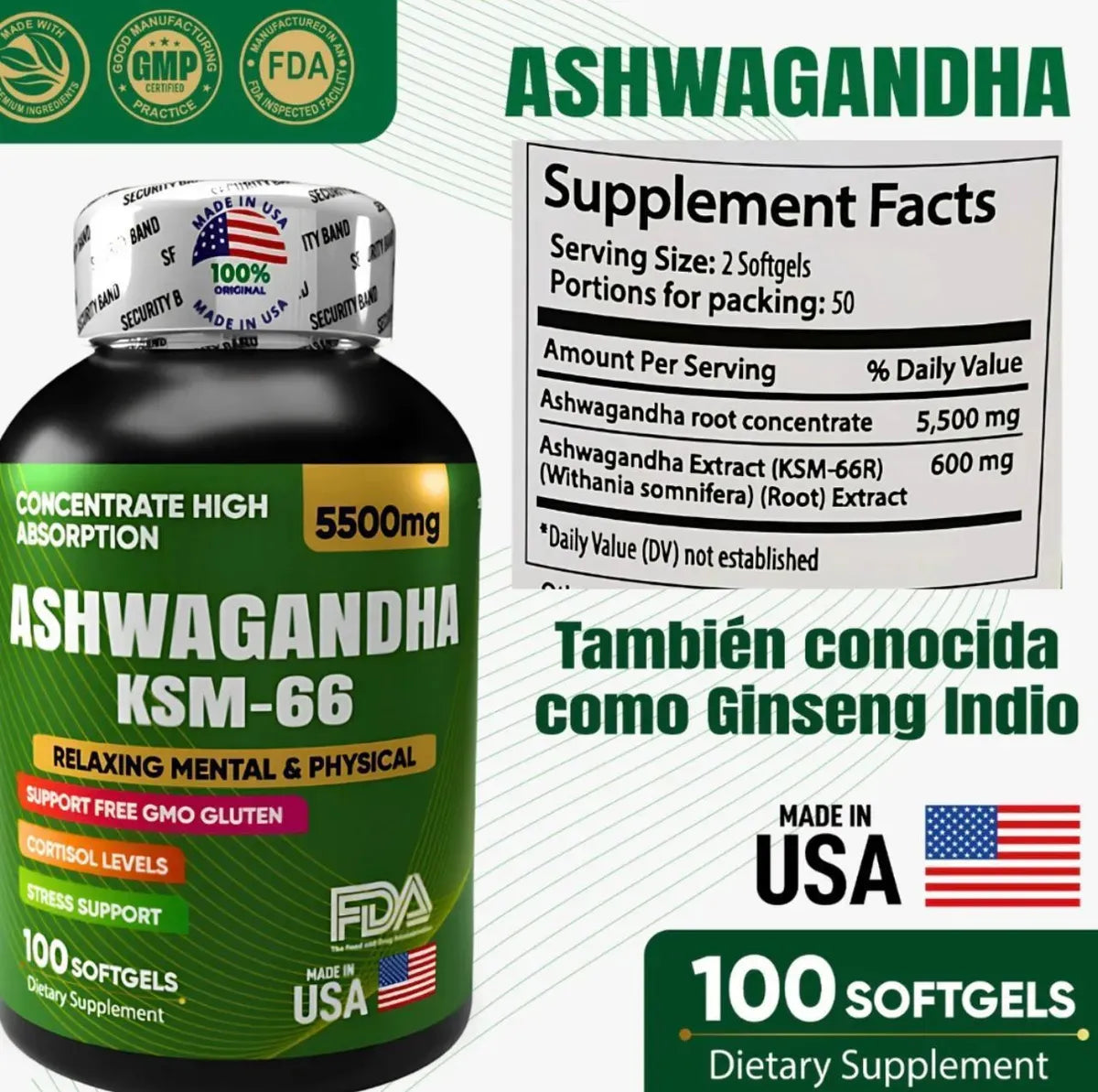 Combo de NAD+ + Ashwagandha